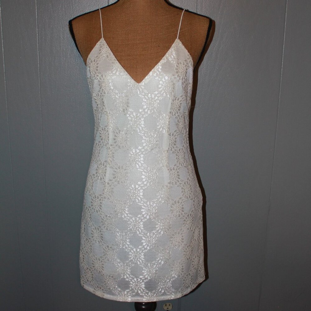 The Coverii White Lace Mini Dress in Small